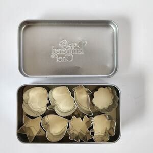 The Pampered Chef #1095 Mini Creative Cookie Cutters Set Stainless Tin Shapes